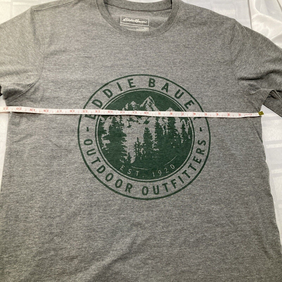 Eddie Bauer Mens Medium M Short Sleeve Crew Neck Lounge T Shirt Gray With Logo - Picture 4 of 11